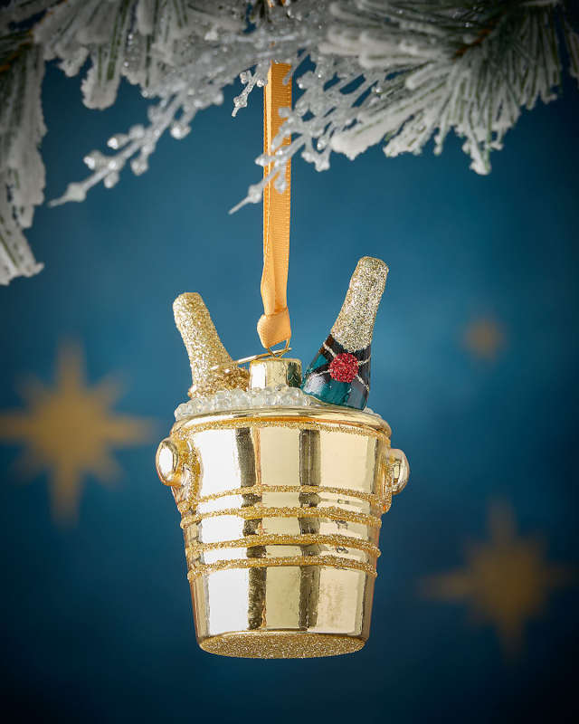 Bucket of Champagne Christmas Ornament